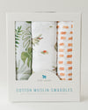 Little Unicorn - Cotton Muslin Baby Swaddle (Set 3) - Gators