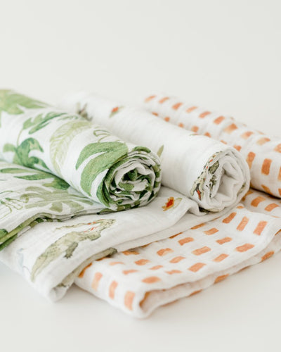 Little Unicorn - Cotton Muslin Baby Swaddle (Set 3) - Gators