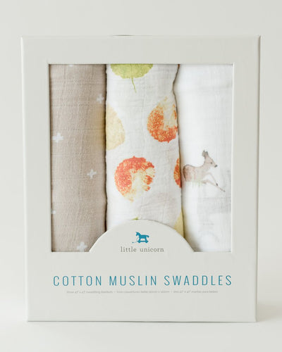 Little Unicorn - Cotton Muslin Baby Swaddle (Set 3) - Oh Deer