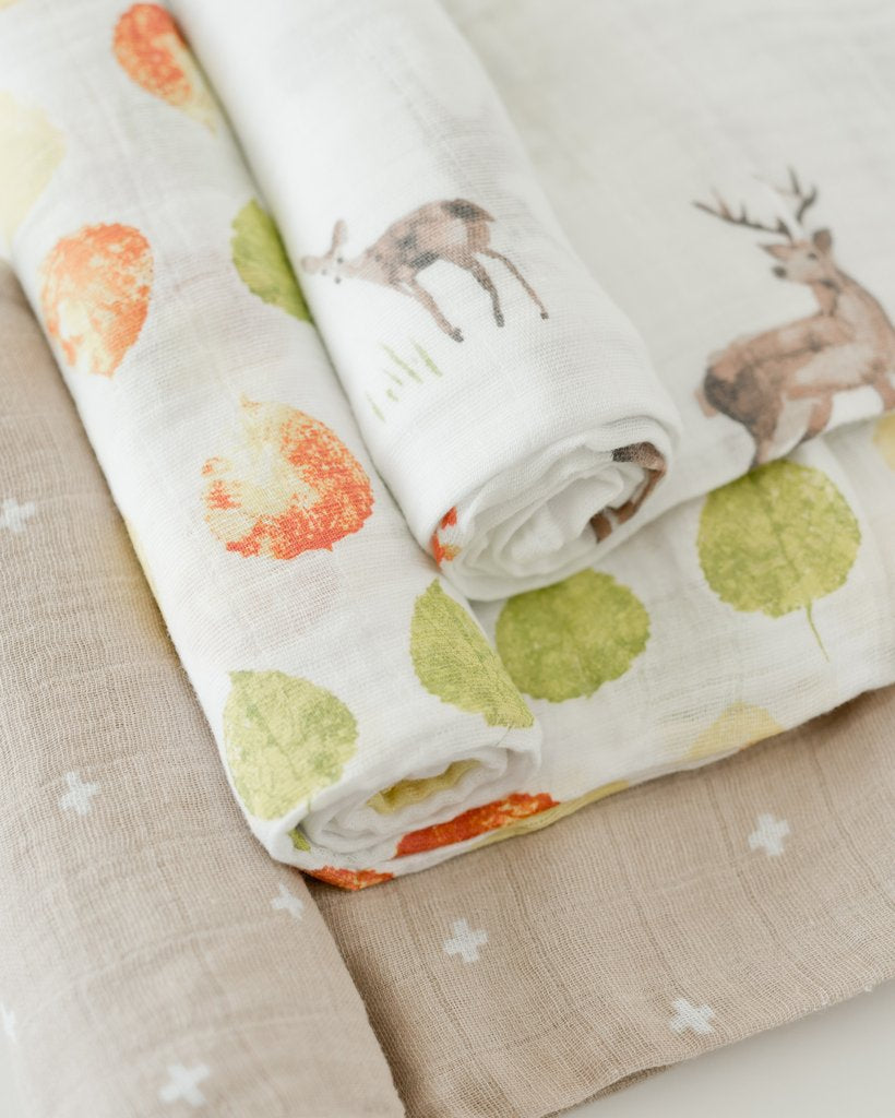 Little Unicorn - Cotton Muslin Baby Swaddle (Set 3) - Oh Deer
