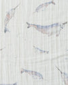 Little Unicorn - Cotton Muslin Baby Swaddle - Narwhal