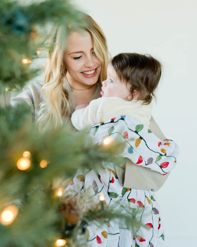 Little Unicorn - Cotton Muslin Baby Swaddle - Christmas Bulbs