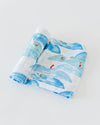 Little Unicorn - Cotton Muslin Baby Swaddle - Surf