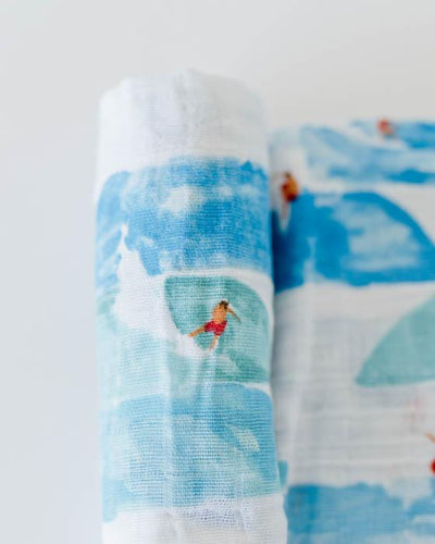 Little Unicorn - Cotton Muslin Baby Swaddle - Surf