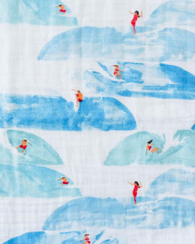 Little Unicorn - Cotton Muslin Baby Swaddle - Surf
