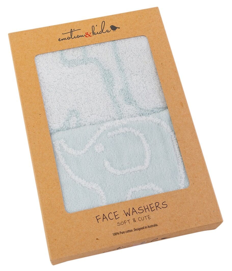 Emotion & Kids - Wash Cloth Set - BLUE SAFARI