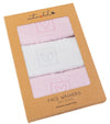 Emotion & Kids - Wash Cloth Set - Pink Hearts & Teddy