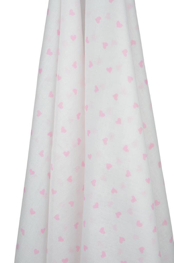 Emotion & Kids - Muslin Swaddle Wrap - Pink Hearts