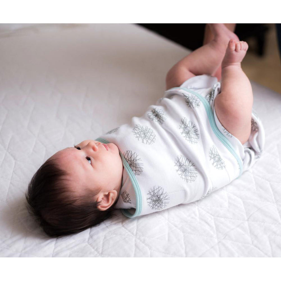 Embe - Baby Swaddle 2-Way Starter Swaddle - Lux Mint Hash