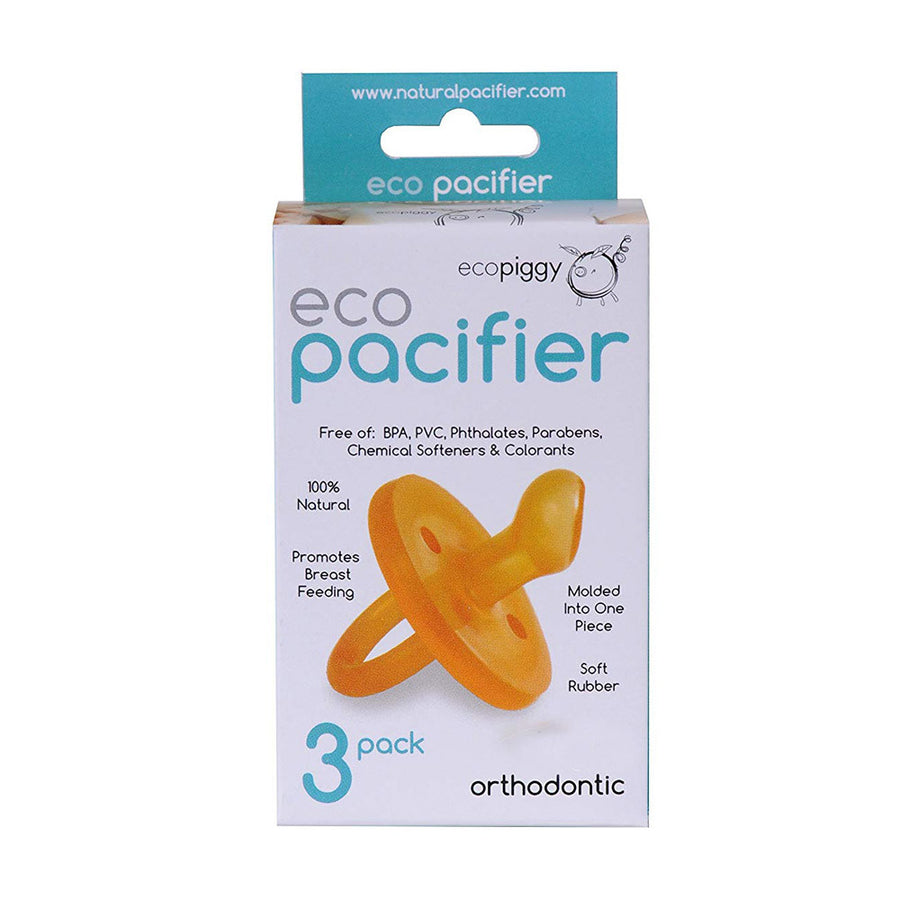 Ecopiggy - Natural Rubber Dummy - 3pk Orthodontic