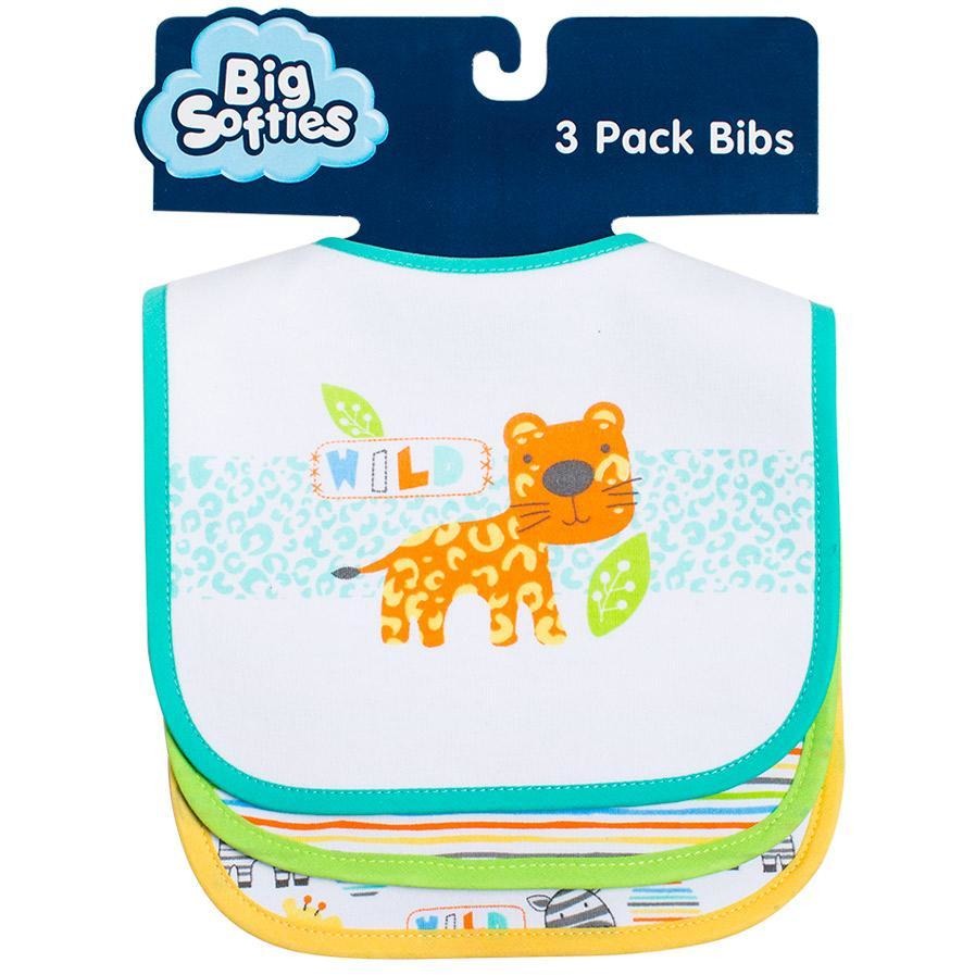 Bibs Applique - Tiger (3 Pk) - Clothing - Big Softies - Afterpay - Zippay Carry Them Close