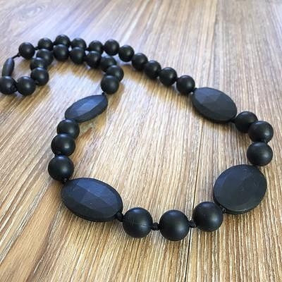 Faceted Oval Bead Necklace - Teething Necklace - Nature Bubz - Afterpay - Zippay Carry Them Close