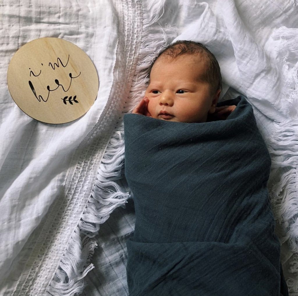 Pop Ya Tot - Muslin Swaddle - Faded Jeans