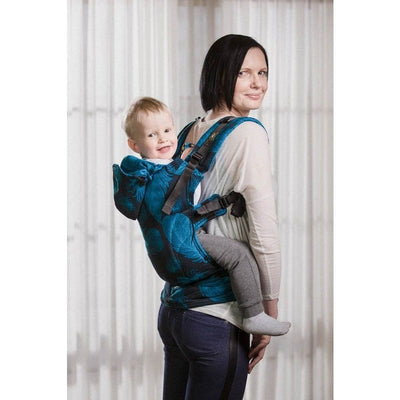 Lenny Lamb Ergonomic Carrier (BABY) - Feathers Turquoise & Black - Second Generation., , Baby Carrier, Lenny Lamb, Carry Them Close  - 6