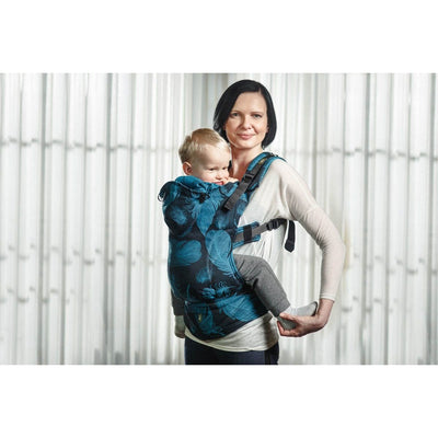 Lenny Lamb Ergonomic Carrier (BABY) - Feathers Turquoise & Black - Second Generation., , Baby Carrier, Lenny Lamb, Carry Them Close  - 1