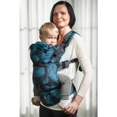 Lenny Lamb Ergonomic Carrier (BABY) - Feathers Turquoise & Black - Second Generation., , Baby Carrier, Lenny Lamb, Carry Them Close  - 2