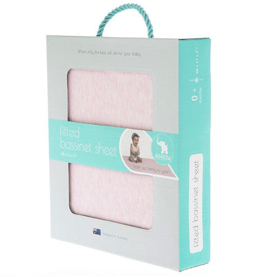 All4Ella - Fitted Jersey Bassinet Sheet - Marle Pink - Bedding - All4Ella - Afterpay - Zippay Carry Them Close