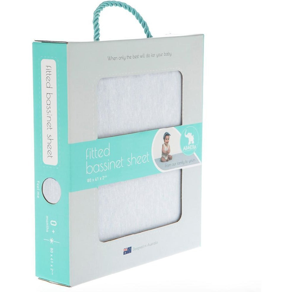 All4Ella - Fitted Jersey Bassinet Sheet - Marle Blue - Bedding - All4Ella - Afterpay - Zippay Carry Them Close