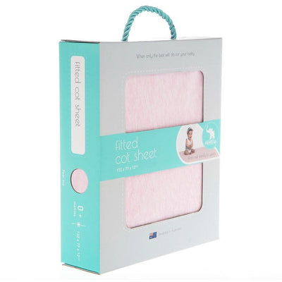All4Ella - Fitted Jersey Cot Sheet - Marle Pink - Bedding - All4Ella - Afterpay - Zippay Carry Them Close