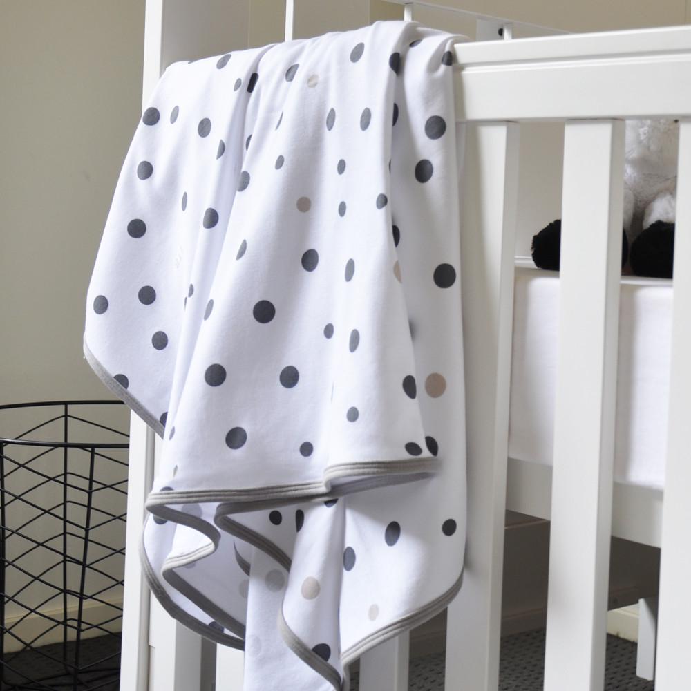 Little Turtle Baby - Stretch Jersey Swaddle - Grey & Beige Spots