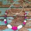 Oval Pink and Grey Necklace - Teething Necklace - Nature Bubz - Afterpay - Zippay Carry Them Close