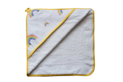 Little Turtle Baby - Hooded Towel - Rainbows
