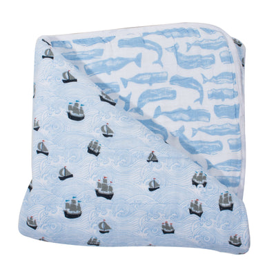 Bebe Au Lait - Muslin Snuggle Blanket - High Seas & Moby