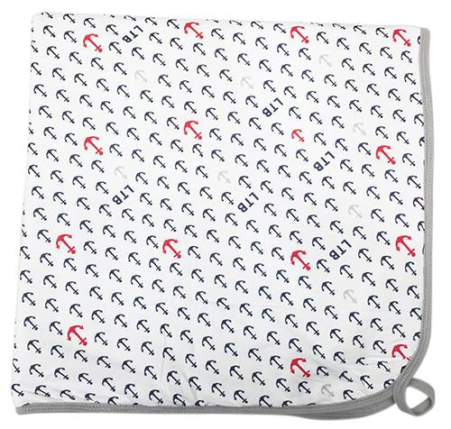 Little Turtle Baby - Hooded Towel - Anchors (Navy)