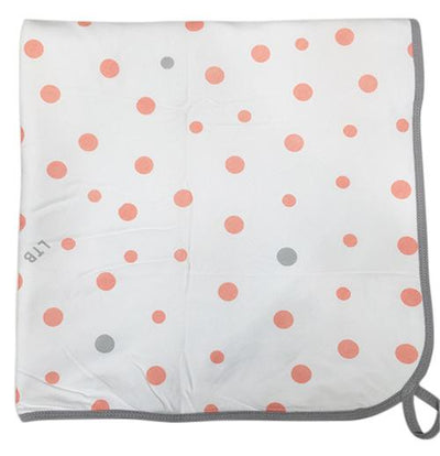 Little Turtle Baby - Hooded Towel - Coral & Grey Spots