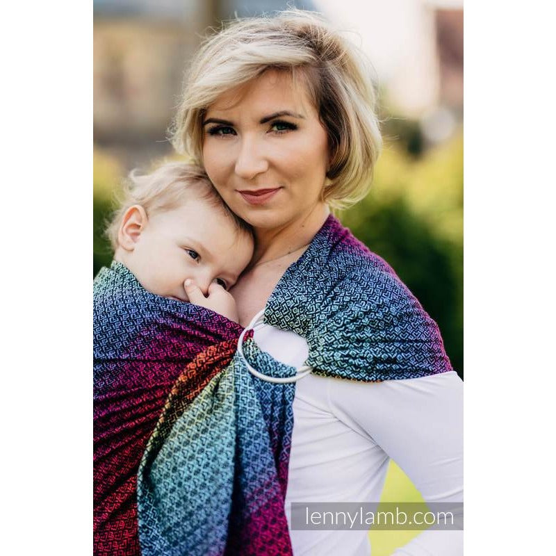 Lenny Lamb Ring Sling - LITTLE LOVE RAINBOW DARK - Ring Sling - Lenny Lamb - Afterpay - Zippay Carry Them Close