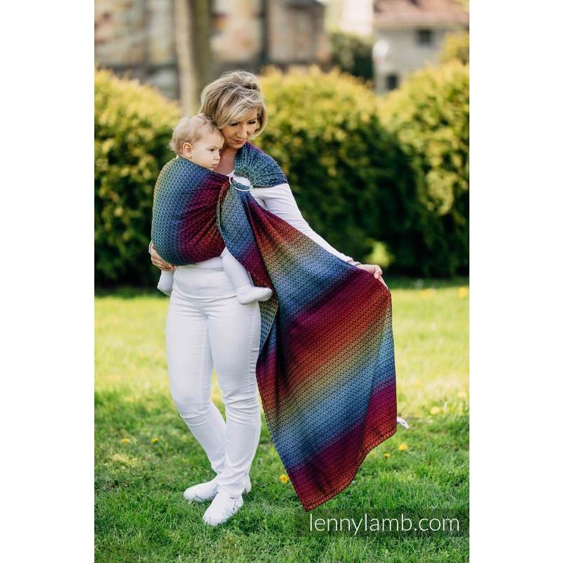 Lenny Lamb Ring Sling - LITTLE LOVE RAINBOW DARK - Ring Sling - Lenny Lamb - Afterpay - Zippay Carry Them Close