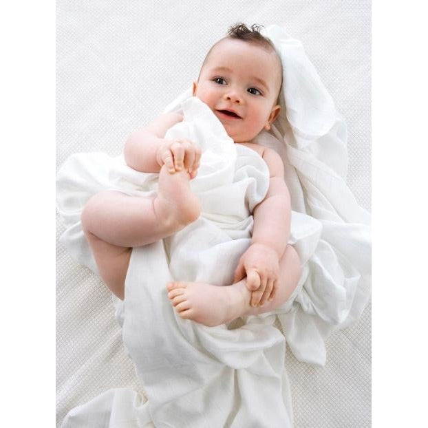 Little Bamboo - Muslin Swaddle Wrap (3pk) White - Swaddle - Little Bamboo - Afterpay - Zippay Carry Them Close