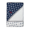 Little Turtle Baby - Hooded Towel - Anchors (Navy)