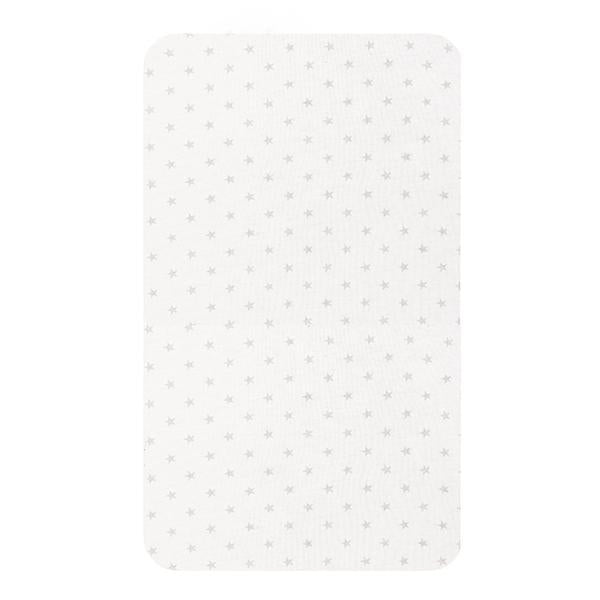 Little Turtle Baby - Changing Pad Cover - White with & Grey Stars