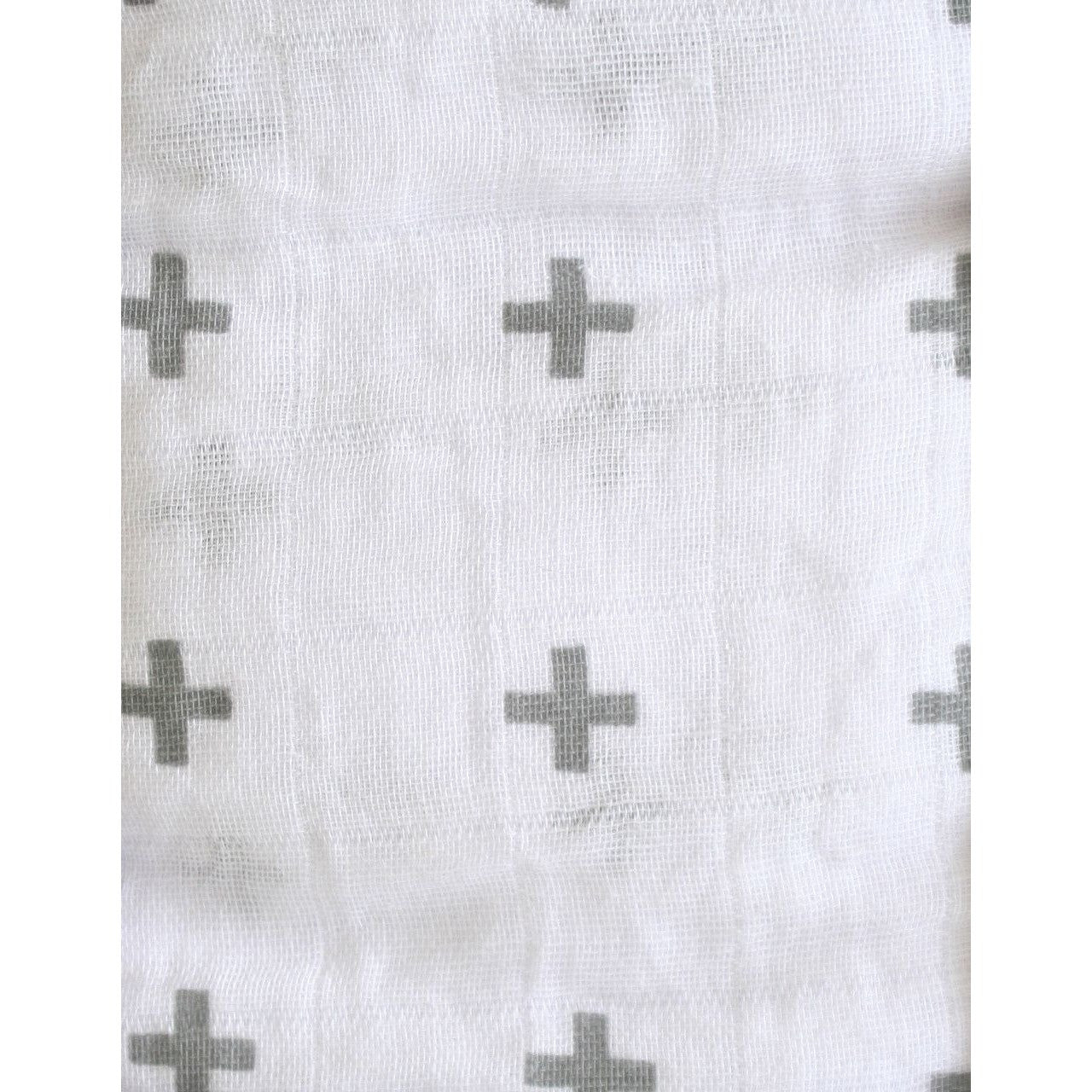 Alimrose Muslin Swaddle - Charcoal Crosses - Swaddle - Alimrose - Afterpay - Zippay Carry Them Close
