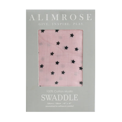 Alimrose Muslin Swaddle - Starry Night Pink