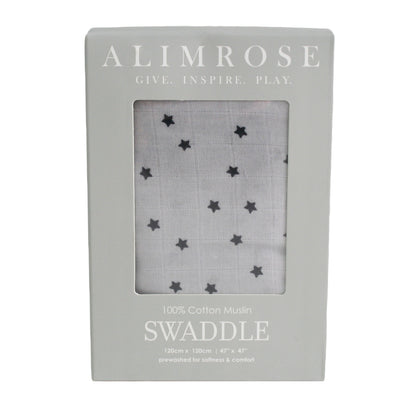 Alimrose Muslin Swaddle - Starry Night Grey