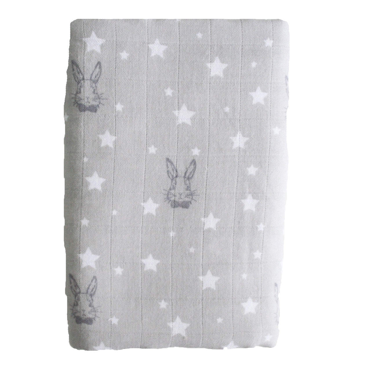 Alimrose Muslin Swaddle - Bunny Star Grey