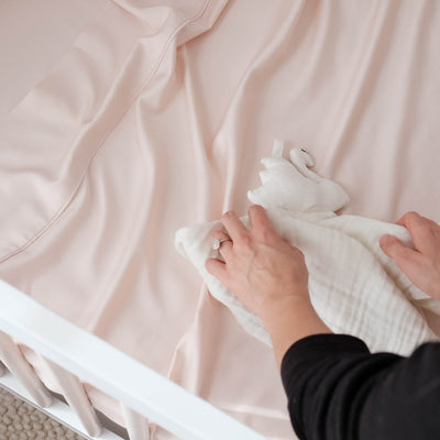 Mulberry Threads - Organic Bamboo Cot Sheets - Blush