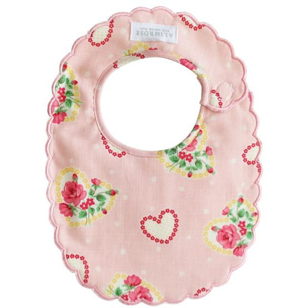 Alimrose - Scallop Bib Heart Pink