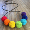 Crochet Bead Nursing Necklace - Rainbow - Teething Necklace - Nature Bubz - Afterpay - Zippay Carry Them Close