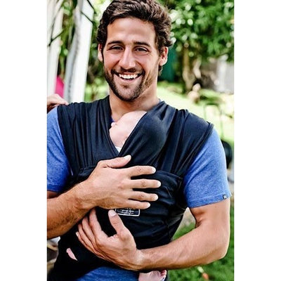 Hug a Bub Organic Pocket Stretchy Wrap Carrier - Black, , Stretchy Wrap, hug.a.bub, Carry Them Close  - 1