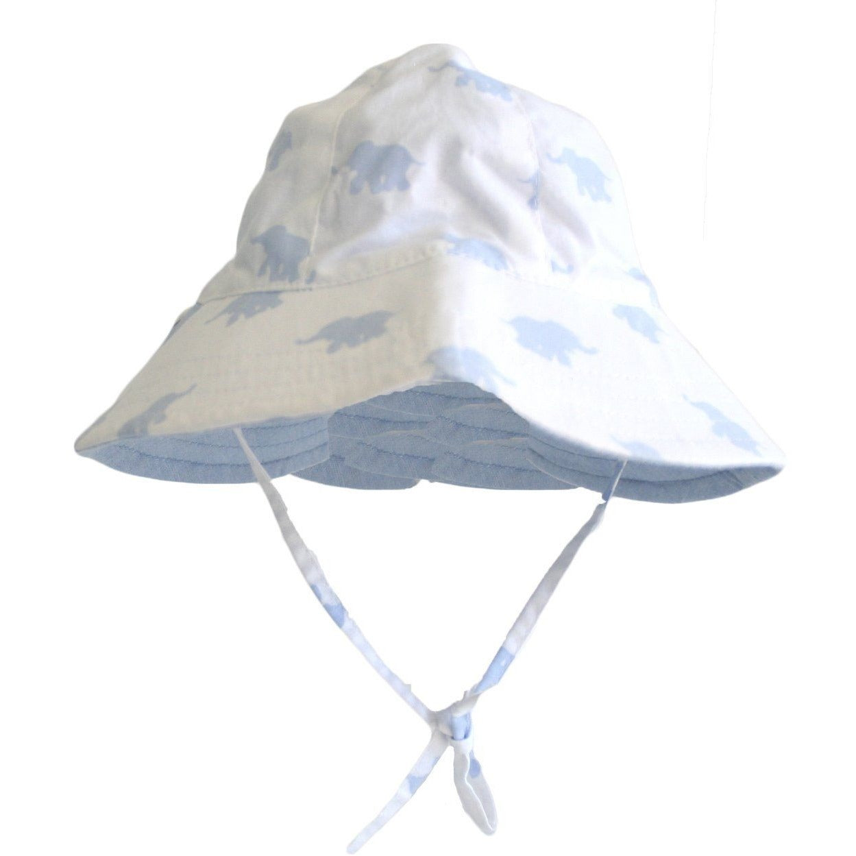 Alimrose Sun Hat - Reversible Blue Elephants - Clothing - Alimrose - Afterpay - Zippay Carry Them Close