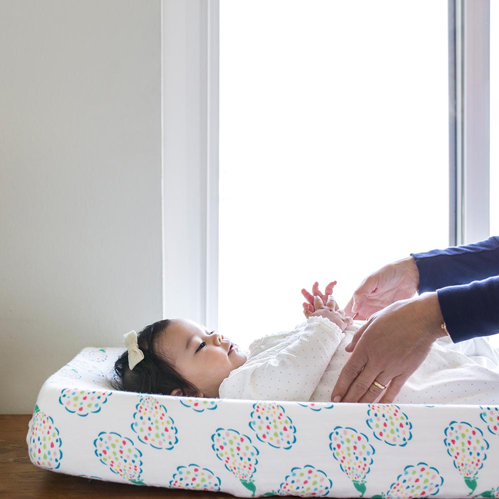 Bebe Au Lait - Changing Pad Cover - Peacocks