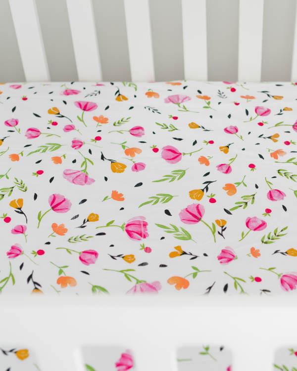 Little Unicorn - Cotton Muslin Cot Sheet - Berry & Bloom