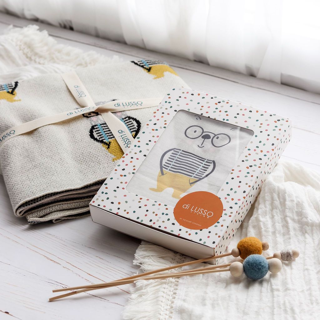 Di Lusso Living - Muslin Baby Swaddle Wrap - Mr. Bear