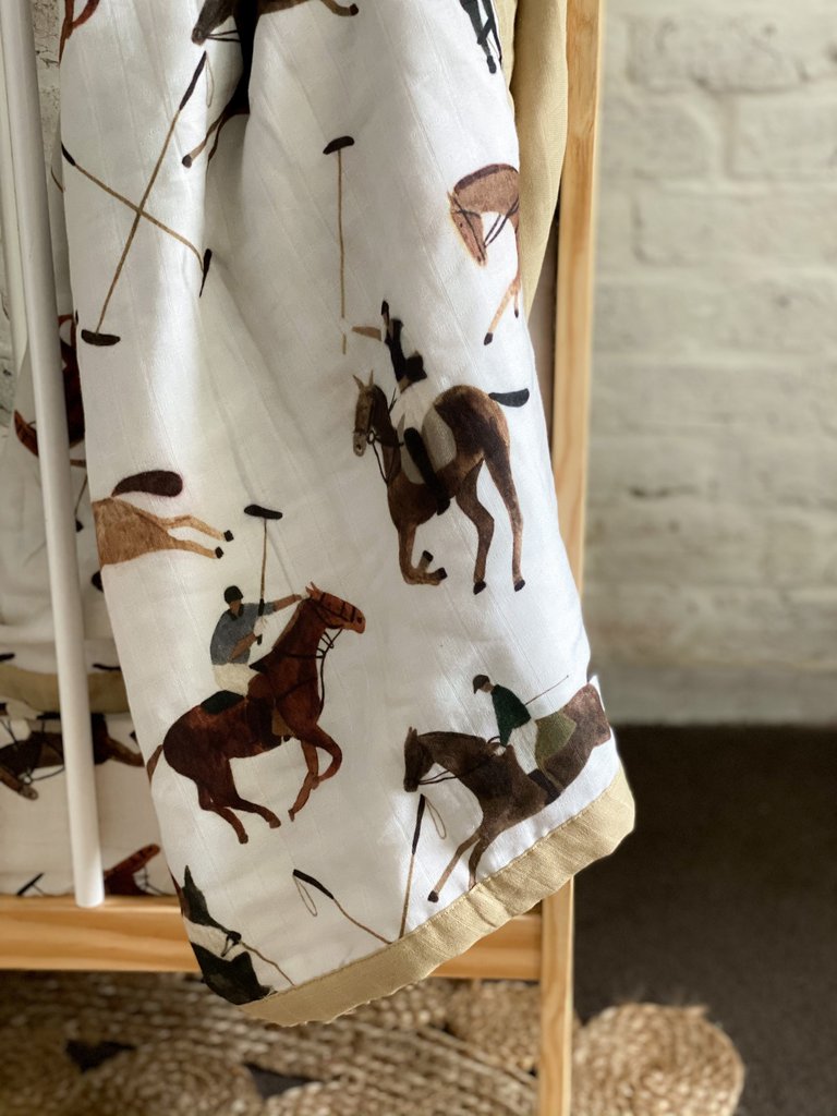 Pop Ya Tot - Reversible Cot Quilt - Polo Club