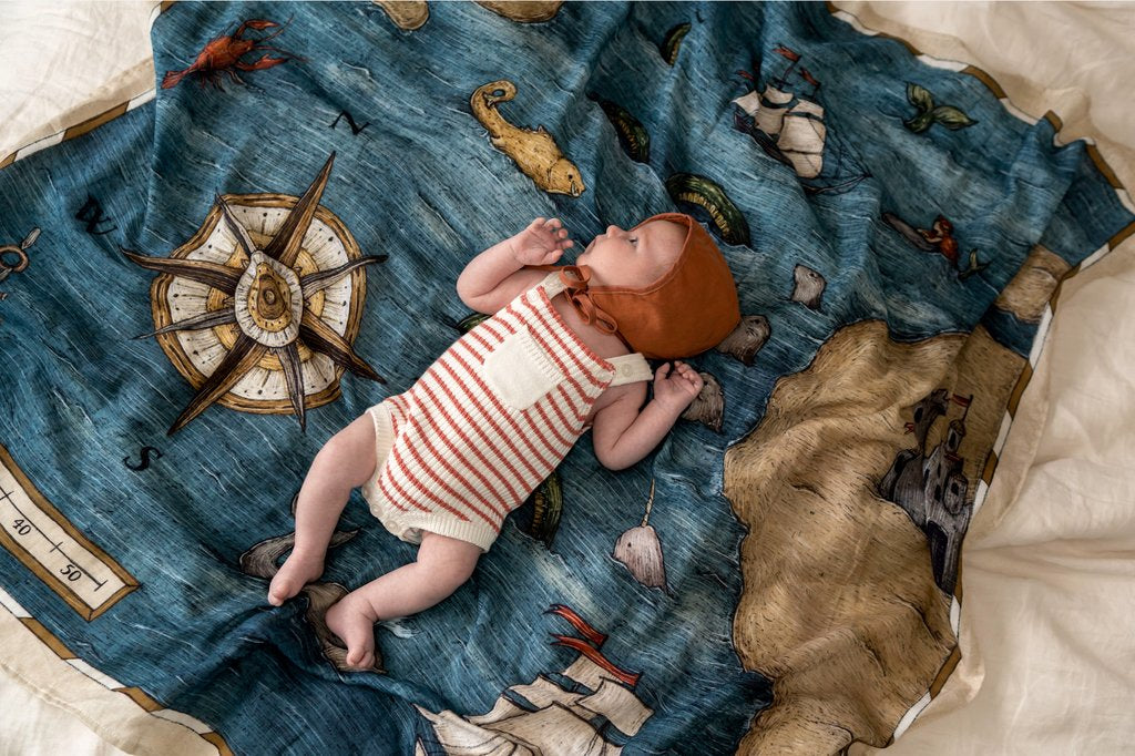 Pop Ya Tot - Muslin Swaddle - The Treasure Map