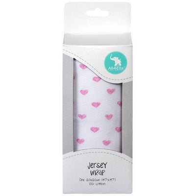 All4Ella Jersey Baby Swaddle Wrap - Pink Heart - Swaddle - All4Ella - Afterpay - Zippay Carry Them Close