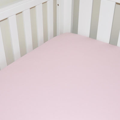 Little Turtle Baby - Fitted Cot Sheet - Pale Pink